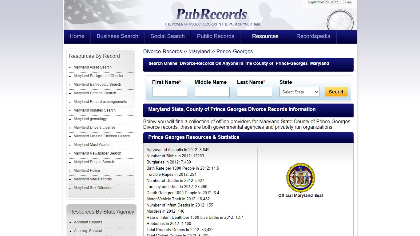 Prince Georges County, Maryland Divorce Records - Pubrecords.com
